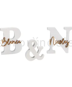 Set Iniciales Madera Blanca