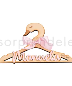 Percha Bebé Cisne Madera