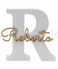 Inicial Madera Blanca con Nombre Madera