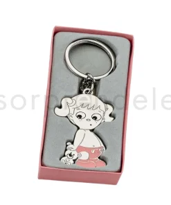 Llavero Bebé Peluche Rosa con Caja
