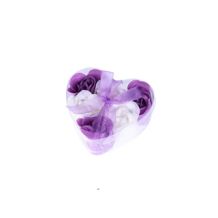6 Flores de Jabón en Estuche Corazón