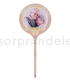 Cake Topper Metacrilato Bodas de Oro