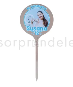 Cake Topper Metacrilato Cumpleaños Azul