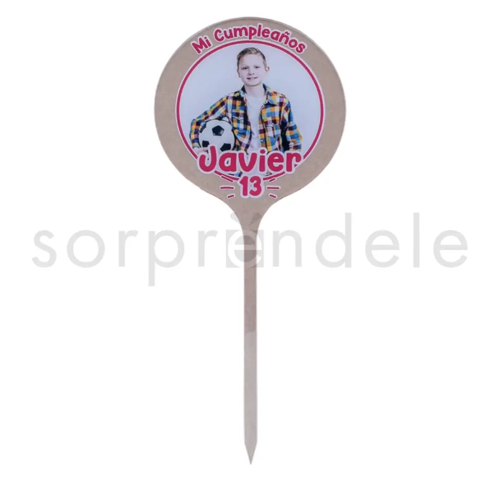 Cake Topper Metacrilato Cumpleaños Rojo