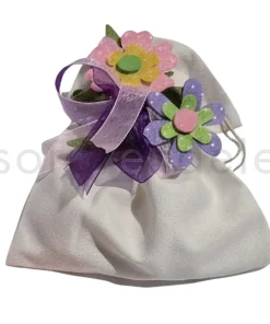 Bolsita Flores Lila y Rosa con 2 Jabones