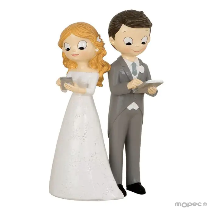 Figura de pastel Pop y Fun de novios tecnológicos