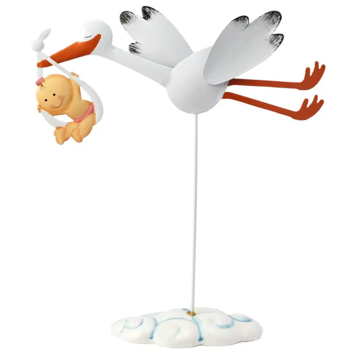 Figura pastel de metal Pita con cigüeña y hatillo