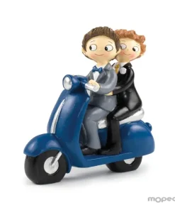 Figura pastel de novios Pop y Fun en scooter