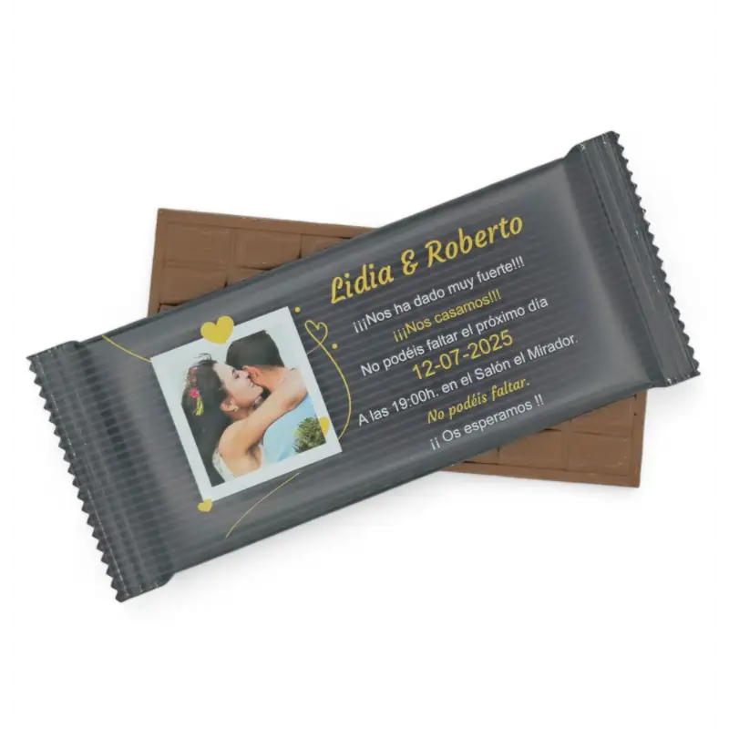 Invitación Boda Tableta de Chocolate