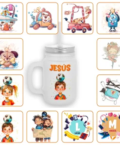 Jarra Pajita personalizada con diseño elegido