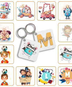 Llavero Metal Cuadrado personalizado con diseño elegido