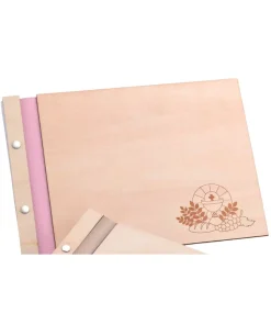 Libro de Firmas Madera Comunión Rosa