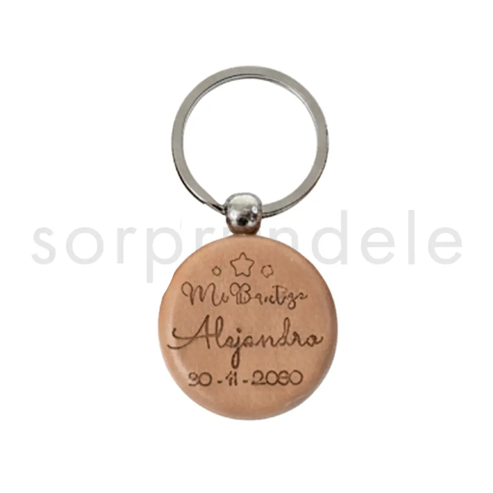 Llavero Madera Bautizo Personalizado