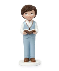 Figura pastel Comunión niño chaleco y biblia