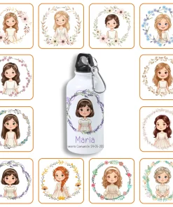 Botella de Aluminio 400ml Personalizada Niña Comunión