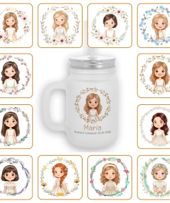 Jarra con pajita Personalizada Niña Comunión
