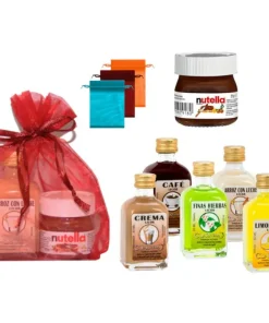 Licor frasca con Nutella y bolsa de tul