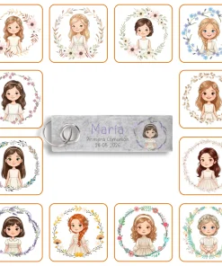 Llavero de fieltro personalizado Niña Comunión