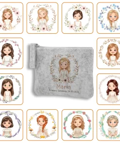 Monedero de fieltro personalizado Niña Comunión
