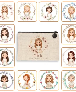Monedero de Lino Personalizado Niña Comunión
