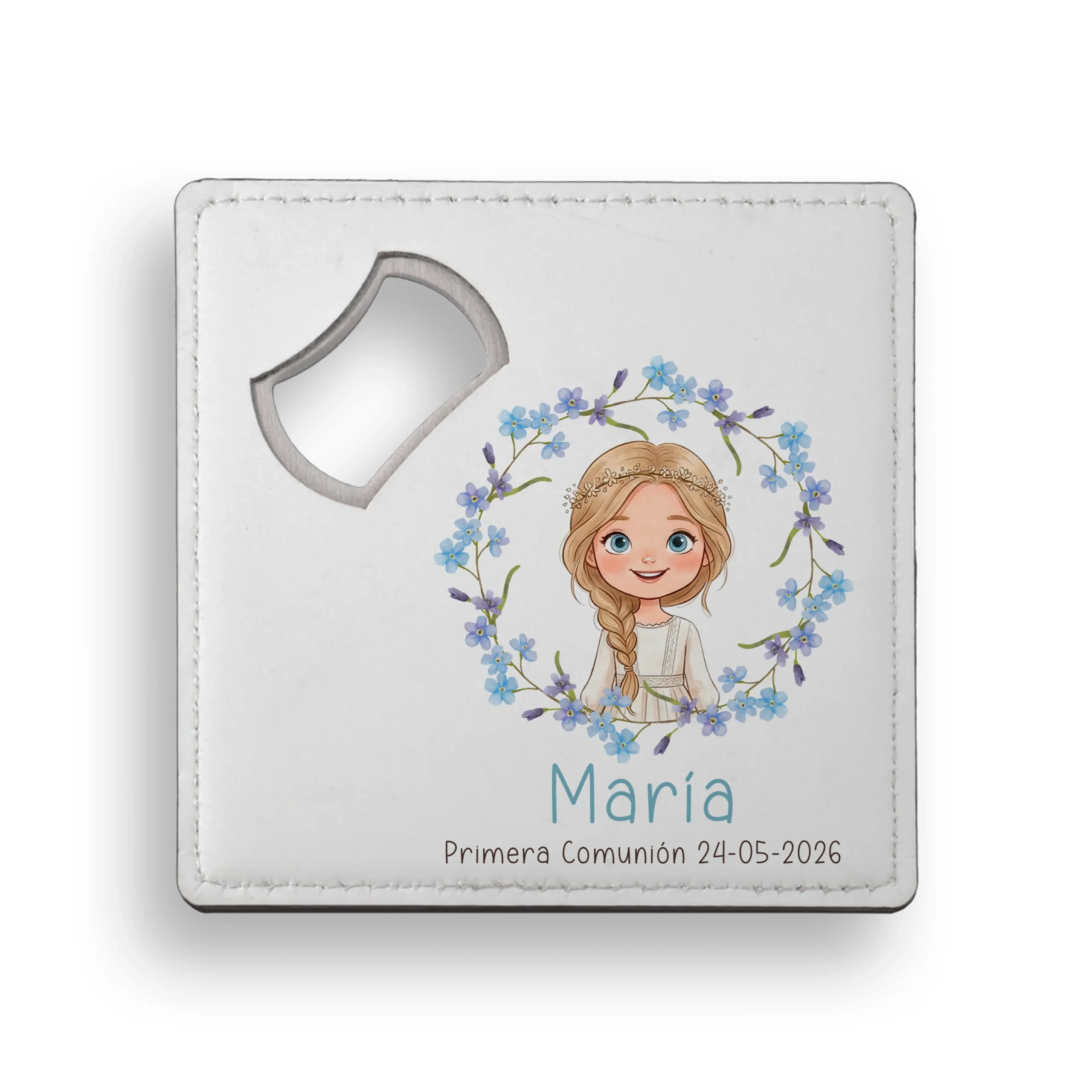 Posavasos con Abridor Personalizado Niña Comunión - Imagen 2