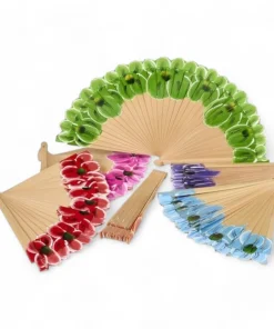 Abanico De Madera Floral