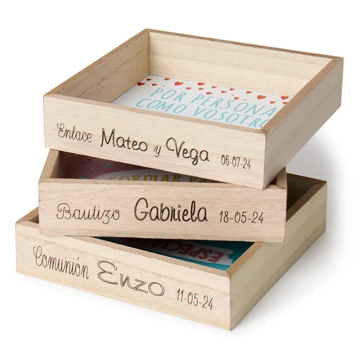 Vaciabolsillos Madera Pastel Frases - Imagen 2
