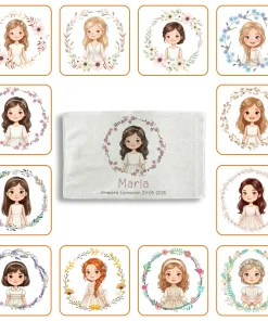 Toalla rizo personalizada Niña Comunión