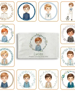 Toalla Rizo Personalizado Niño Comunión